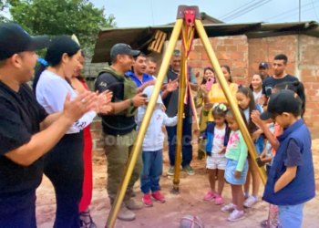 COLOCACIÓN DE LA PRIMERA PIEDRA PARA LA CONSTRUCCIÓN DE UNA CASA COMUNAL EN SAN JACINTO DE LA PARROQUIA JUMÓN.
